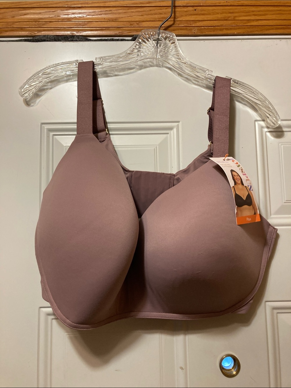 Seamless Light Mauve Full-Coverage Comfort Bra 42DDD